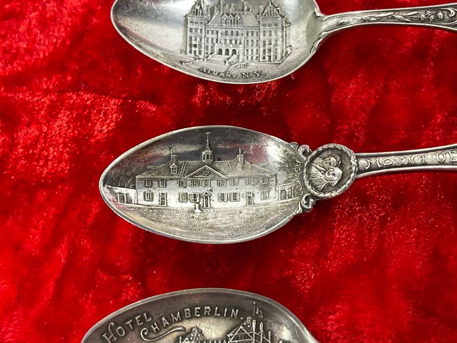 Collection Of Six Antique Sterling Silver Souvenir Spoons Total Weight 61.3g [Photo 11]