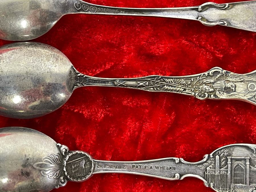 Collection Of Six Antique Sterling Silver Souvenir Spoons Total Weight 61.3g [Photo 17]