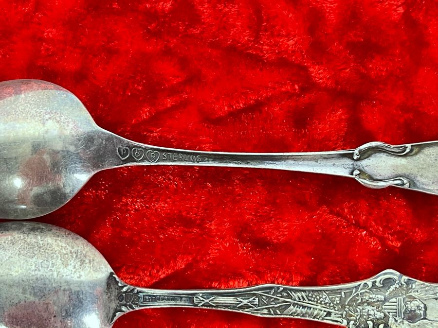 Collection Of Six Antique Sterling Silver Souvenir Spoons Total Weight 61.3g [Photo 16]