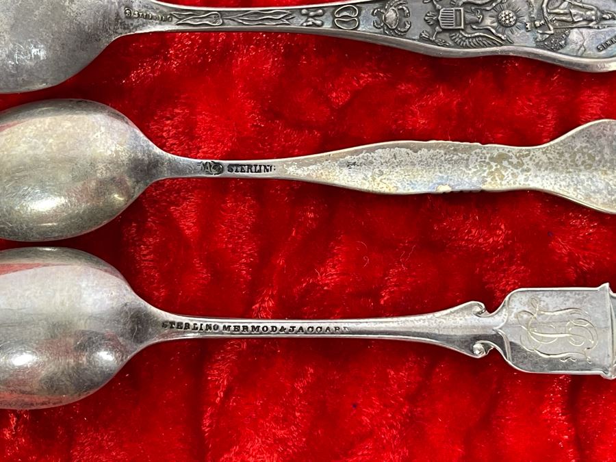 Collection Of Six Antique Sterling Silver Souvenir Spoons Total Weight 61.3g [Photo 21]