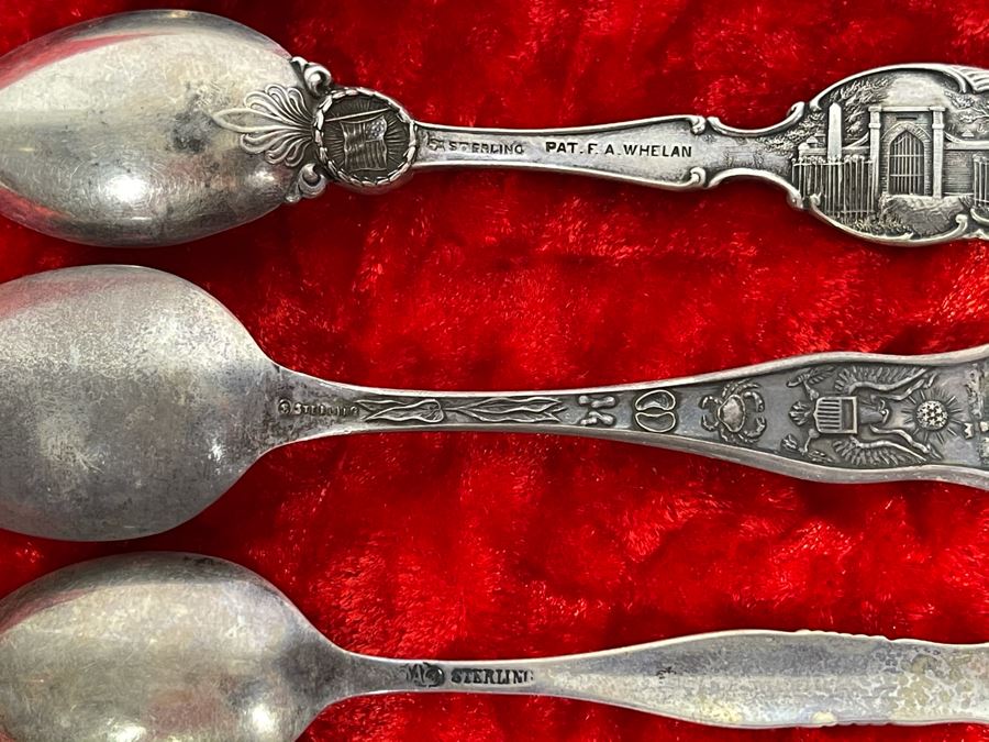 Collection Of Six Antique Sterling Silver Souvenir Spoons Total Weight 61.3g [Photo 19]