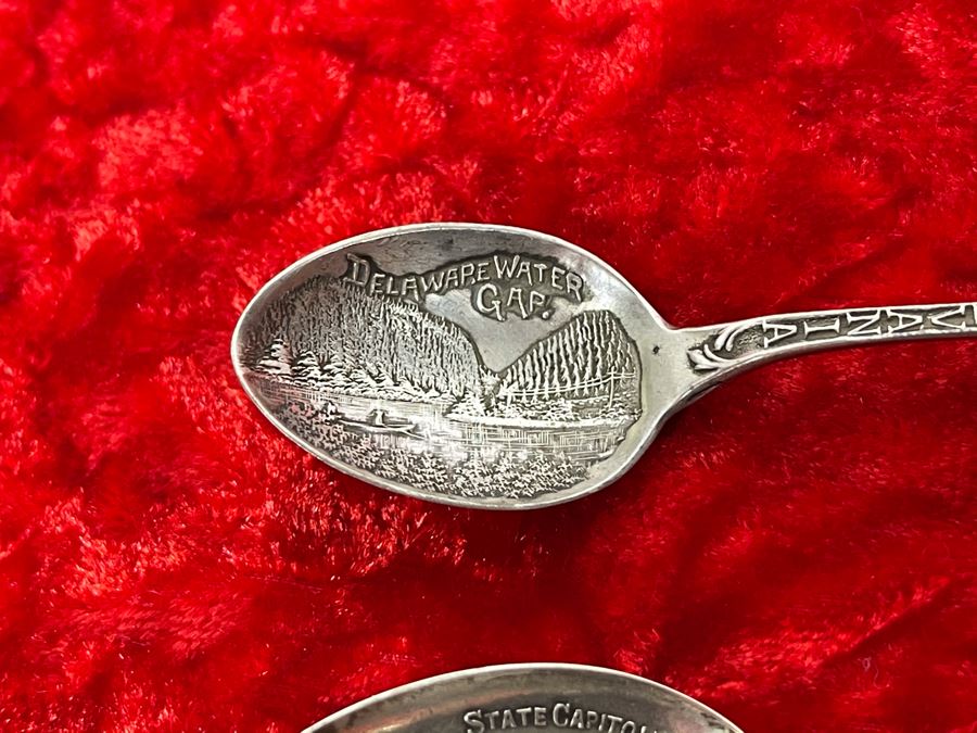 Collection Of Six Antique Sterling Silver Souvenir Spoons Total Weight 61.3g [Photo 9]