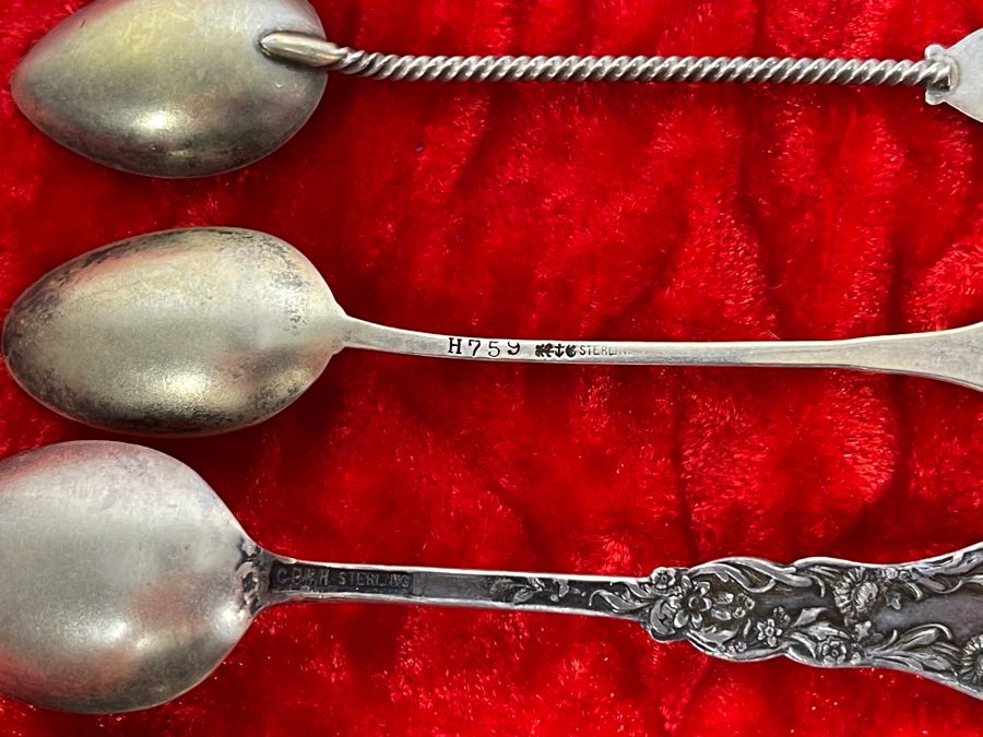 Collection Of Six Antique Sterling Silver Souvenir Spoons Total Weight 39.4g [Photo 17]