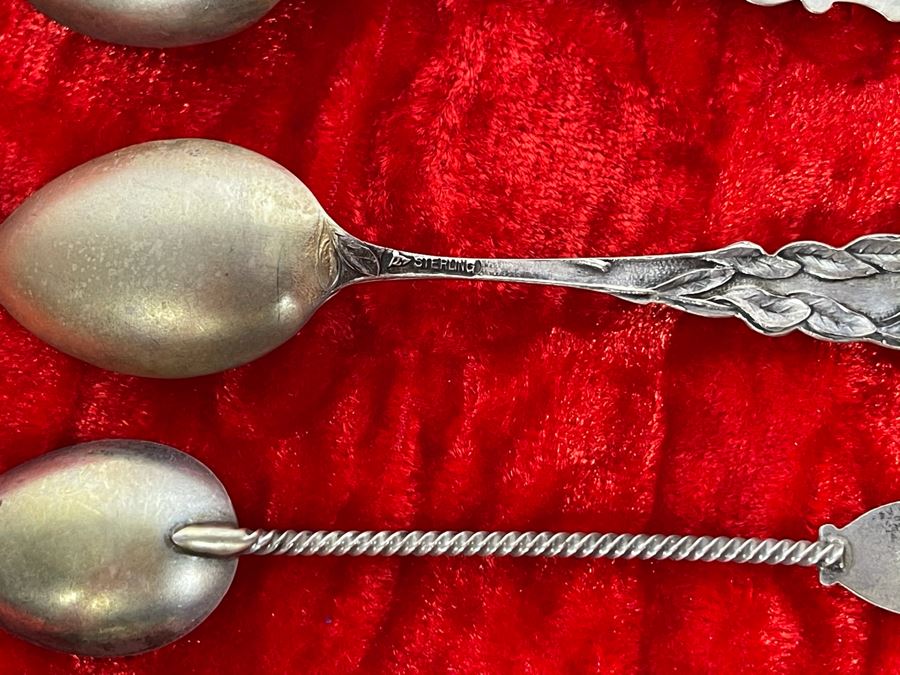 Collection Of Six Antique Sterling Silver Souvenir Spoons Total Weight 39.4g [Photo 15]