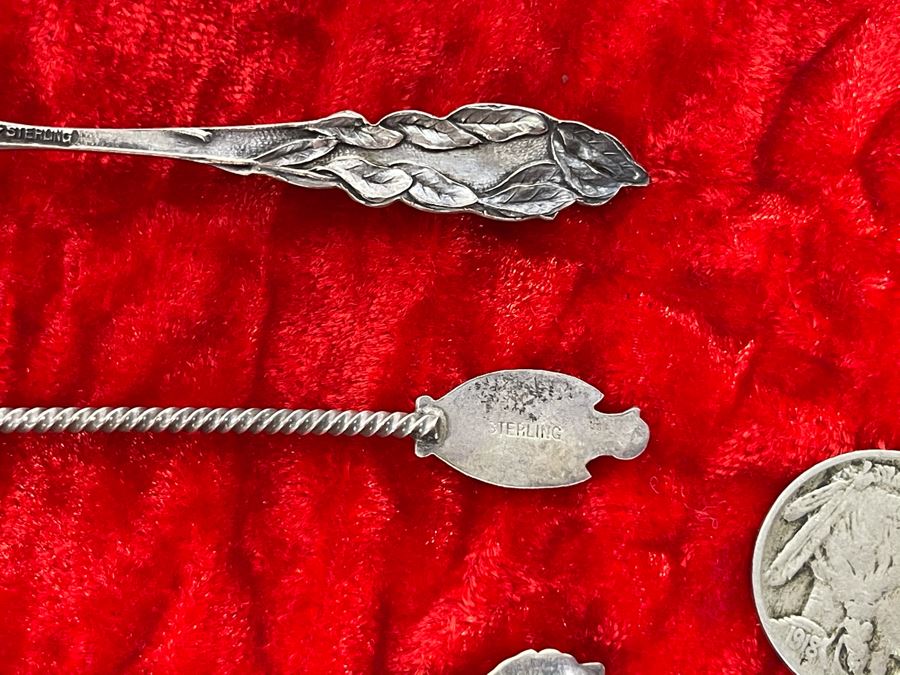 Collection Of Six Antique Sterling Silver Souvenir Spoons Total Weight 39.4g [Photo 16]