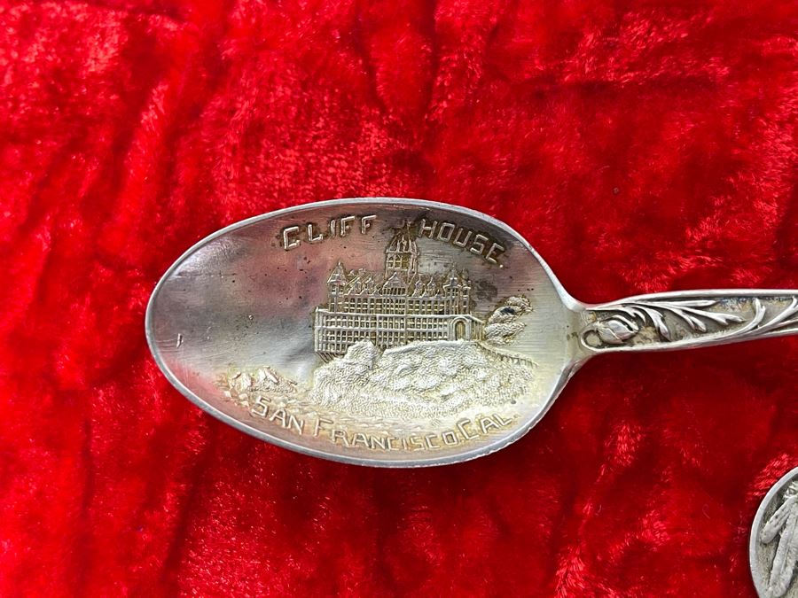 Antique Sterling Silver Cliff House San Francisco Souvenir Spoon 21.8g [Photo 4]
