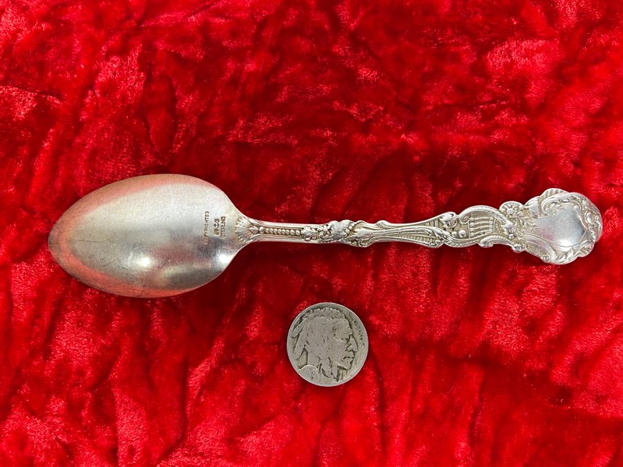 Antique Sterling Silver Mt. Vernon Souvenir Spoon 29.6g [Photo 5]