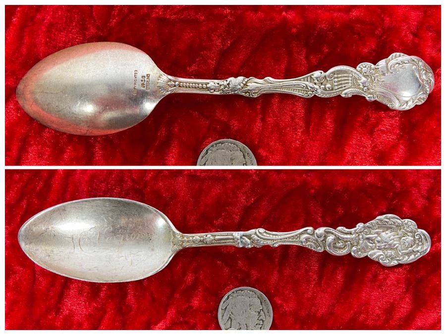 Antique Sterling Silver Mt. Vernon Souvenir Spoon 29.6g [Photo 1]