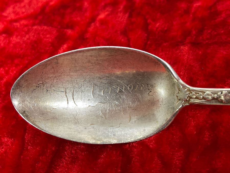 Antique Sterling Silver Mt. Vernon Souvenir Spoon 29.6g [Photo 4]