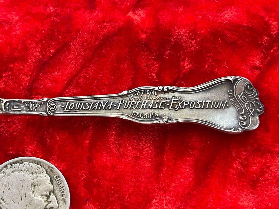 Antique Sterling Silver Louisiana Purchase Exposition Souvenir Spoon 10.7g [Photo 6]