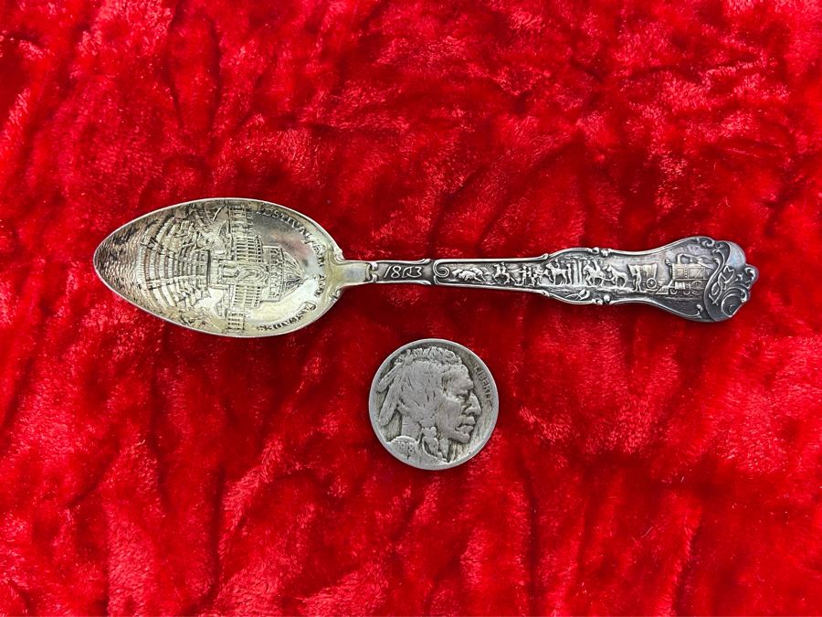 Antique Sterling Silver Louisiana Purchase Exposition Souvenir Spoon 10.7g [Photo 3]