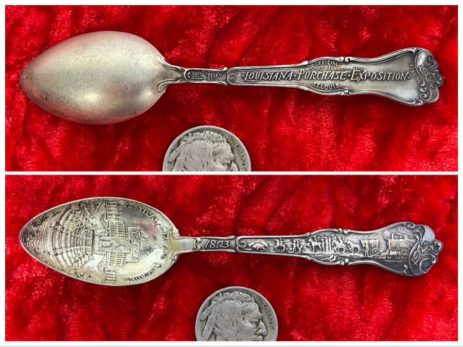 Antique Sterling Silver Louisiana Purchase Exposition Souvenir Spoon 10.7g [Photo 1]