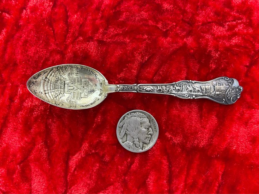 Antique Sterling Silver Louisiana Purchase Exposition Souvenir Spoon 10.7g [Photo 2]