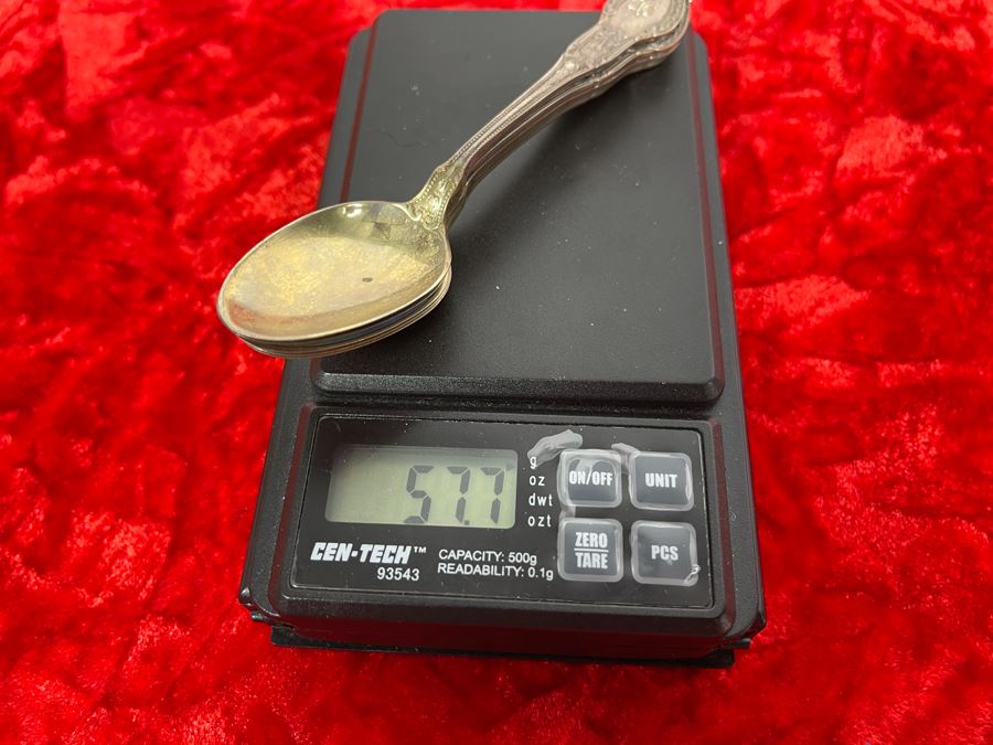 Set Of Five Antique Sterling Silver Gorham Spoons 57.7g [Photo 6]