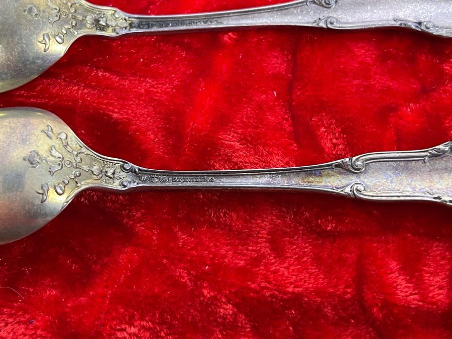 Set Of Five Antique Sterling Silver Gorham Spoons 57.7g [Photo 4]