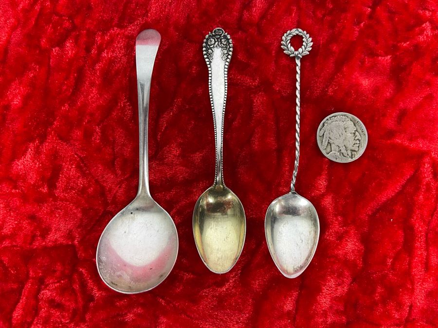 Set Of Three Vintage Sterling Silver Spoons 22.4g [Photo 2]