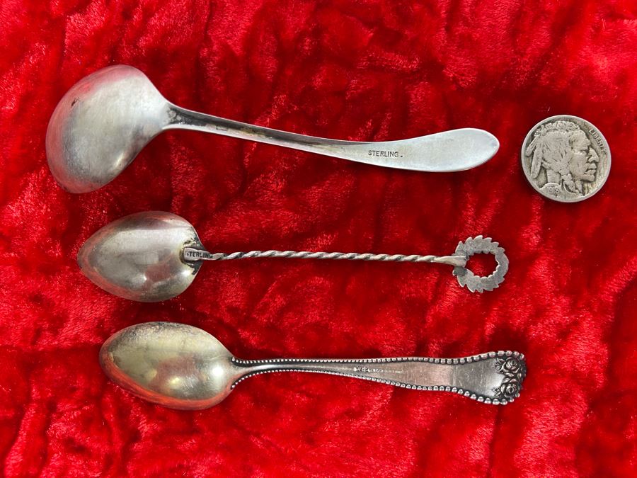 Set Of Three Vintage Sterling Silver Spoons 22.4g [Photo 4]
