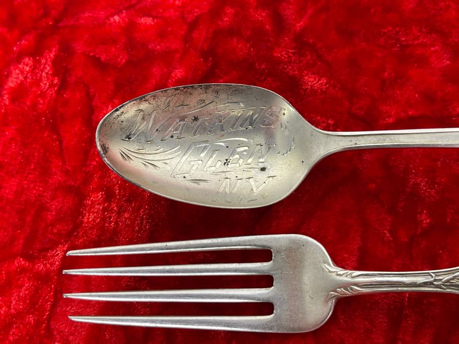 Antique Sterling Silver Souvenir Spoon And Fork 46.5g [Photo 5]