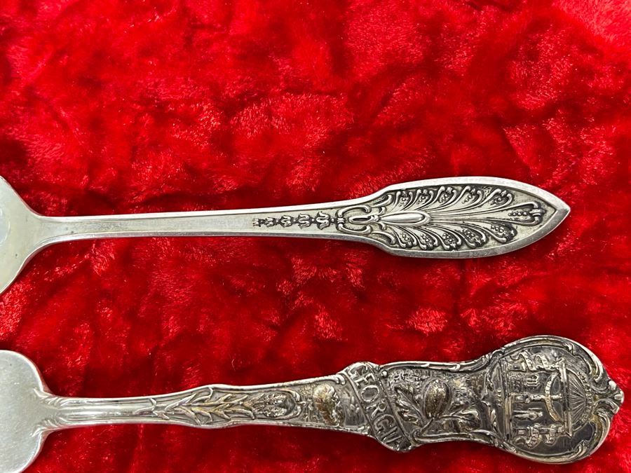 Antique Sterling Silver Souvenir Spoon And Fork 46.5g [Photo 4]