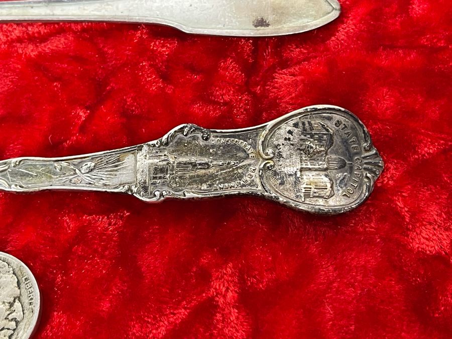 Antique Sterling Silver Souvenir Spoon And Fork 46.5g [Photo 7]