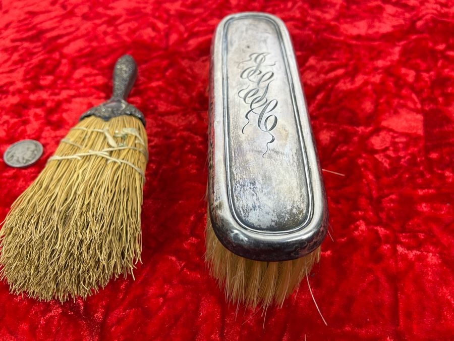 Pair Of Vintage Sterling Silver Handle Brushes [Photo 5]
