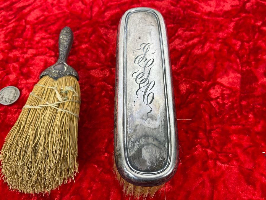 Pair Of Vintage Sterling Silver Handle Brushes [Photo 4]