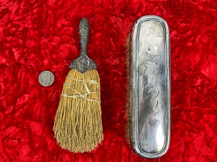 Pair Of Vintage Sterling Silver Handle Brushes [Photo 2]