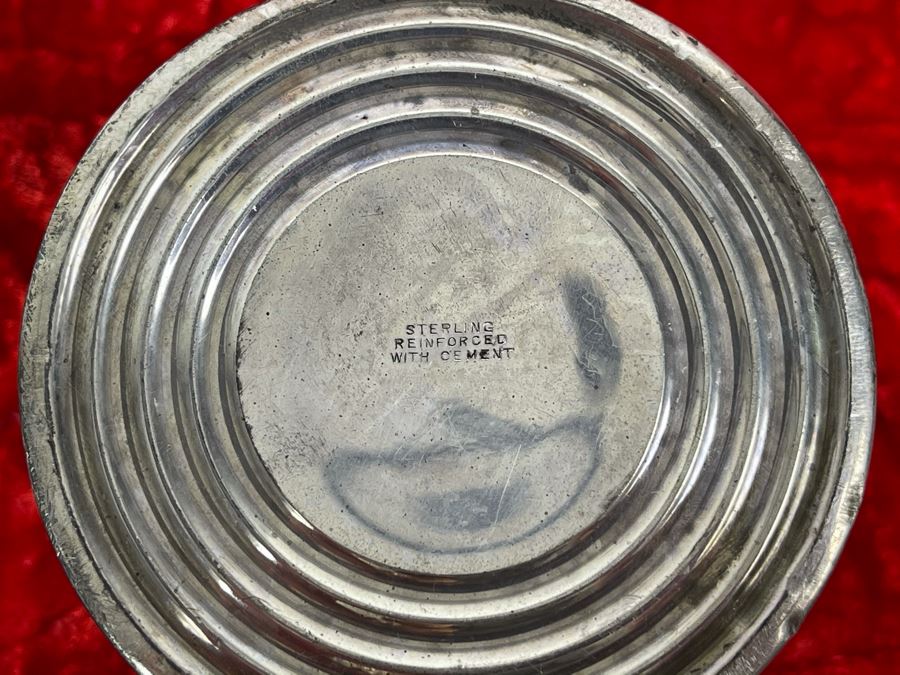 Pair Of Vintage Sterling Silver Weighted Candle Holders And Sterling Silver Weighted Creamer [Photo 9]