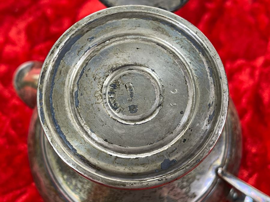 Pair Of Vintage Sterling Silver Weighted Candle Holders And Sterling Silver Weighted Creamer [Photo 8]