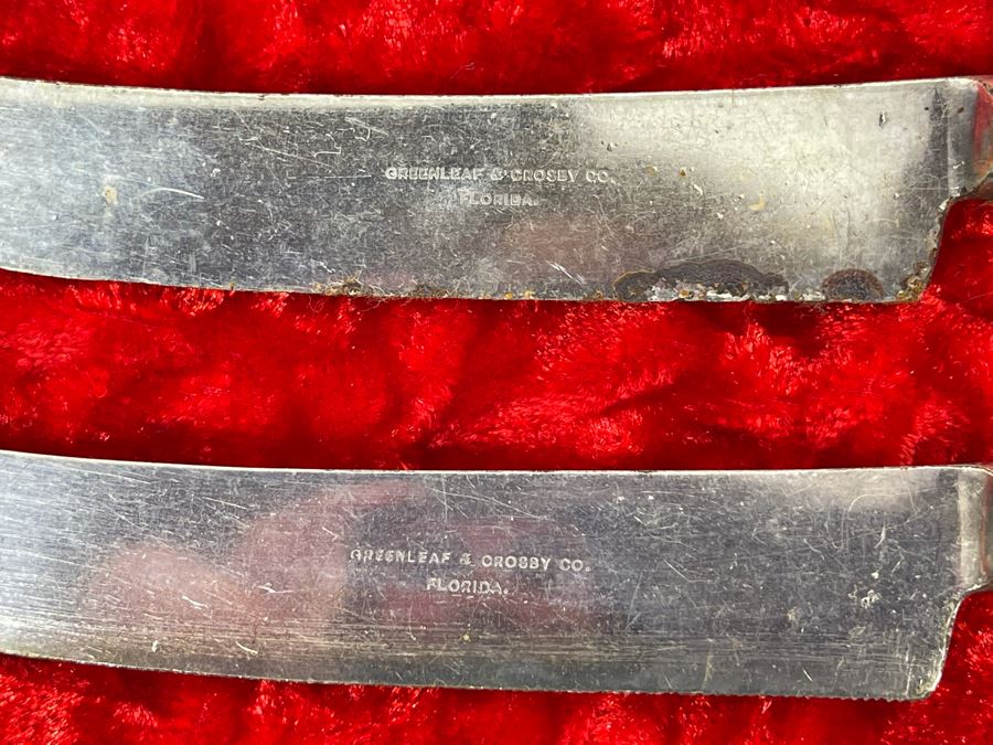 Set Of Six Vintage Sterling Silver Handle Knives By Greenleaf & Crosby Co. Florida [Photo 6]
