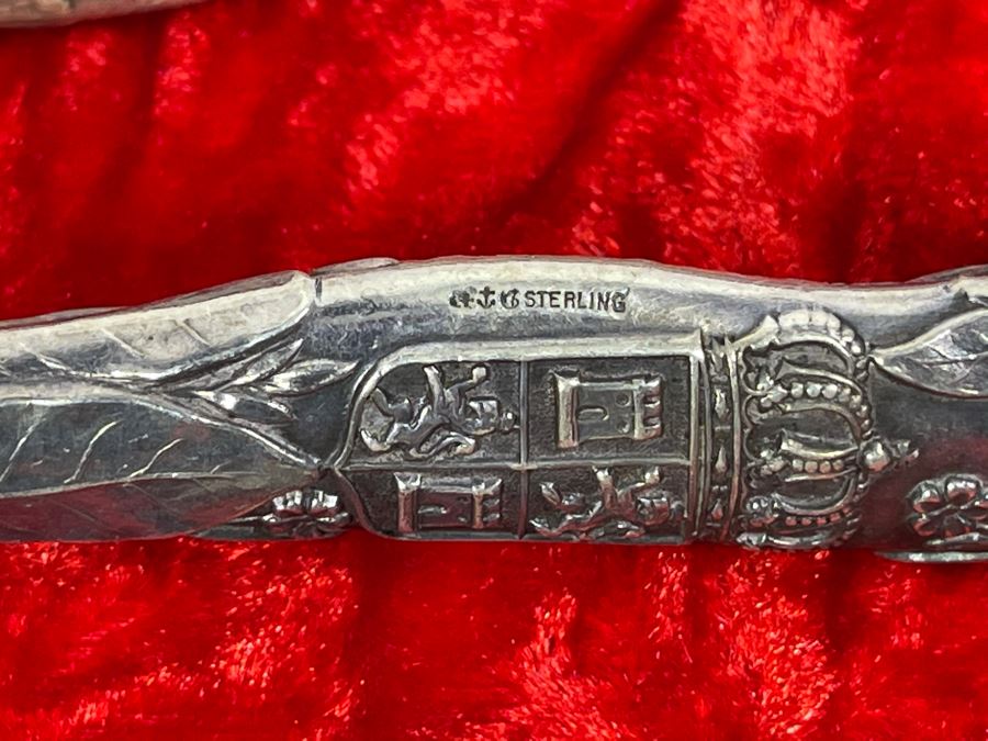 Set Of Six Vintage Sterling Silver Handle Knives By Greenleaf & Crosby Co. Florida [Photo 9]