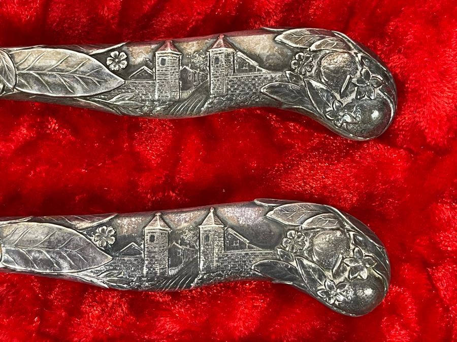 Set Of Six Vintage Sterling Silver Handle Knives By Greenleaf & Crosby Co. Florida [Photo 5]