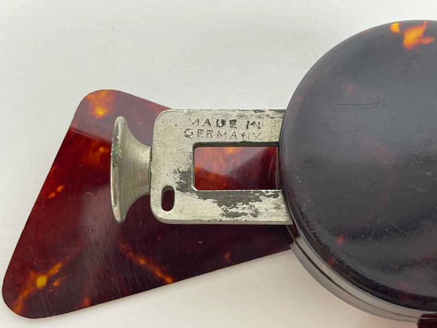 Vintage Carlo Mechanical Hand Fan Tortoiseshell Celluloid Made In Germany [Photo 6]