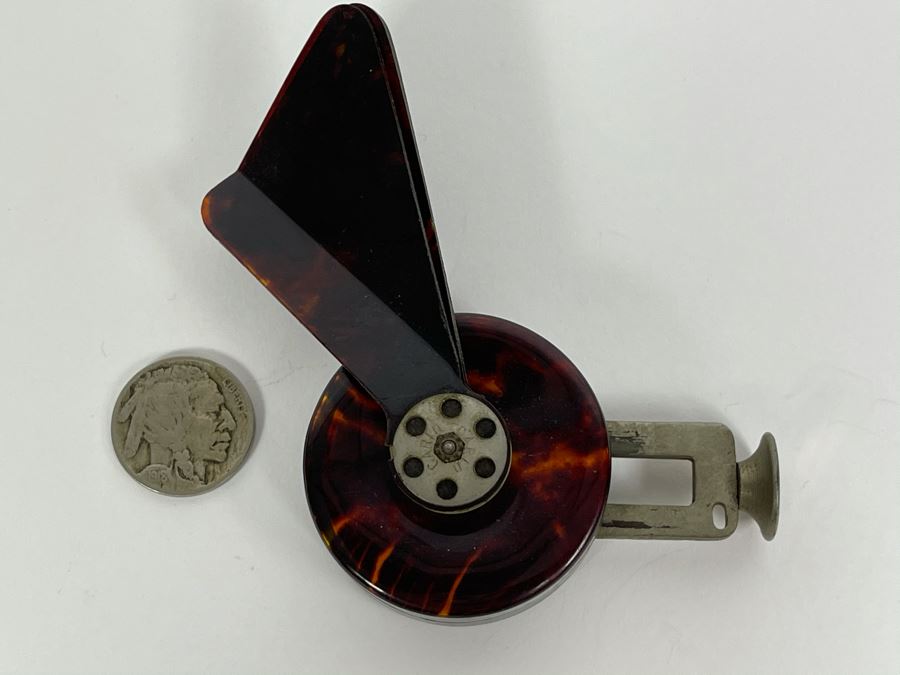 Vintage Carlo Mechanical Hand Fan Tortoiseshell Celluloid Made In Germany [Photo 8]