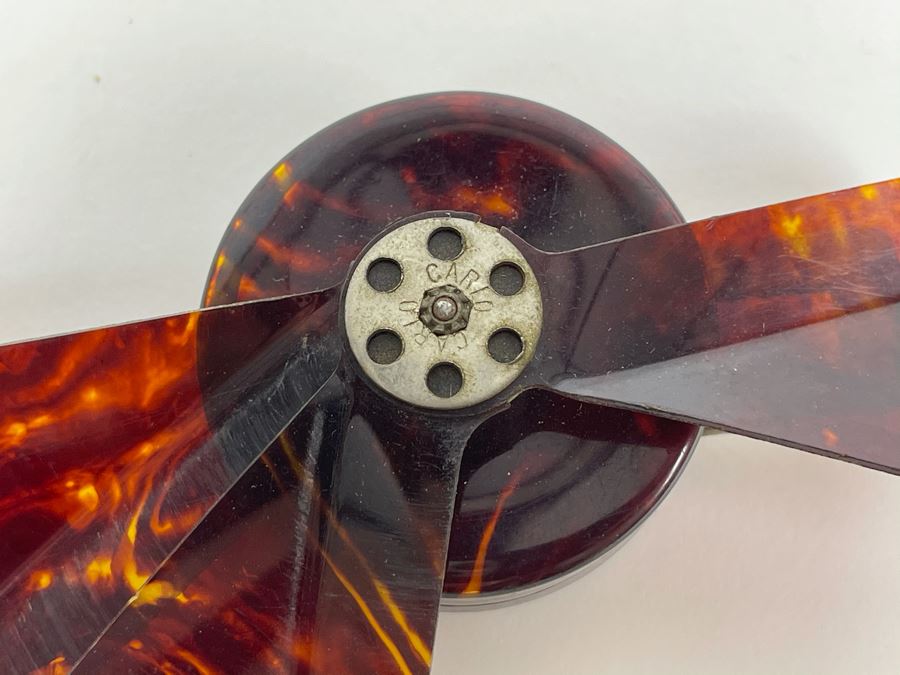 Vintage Carlo Mechanical Hand Fan Tortoiseshell Celluloid Made In Germany [Photo 5]