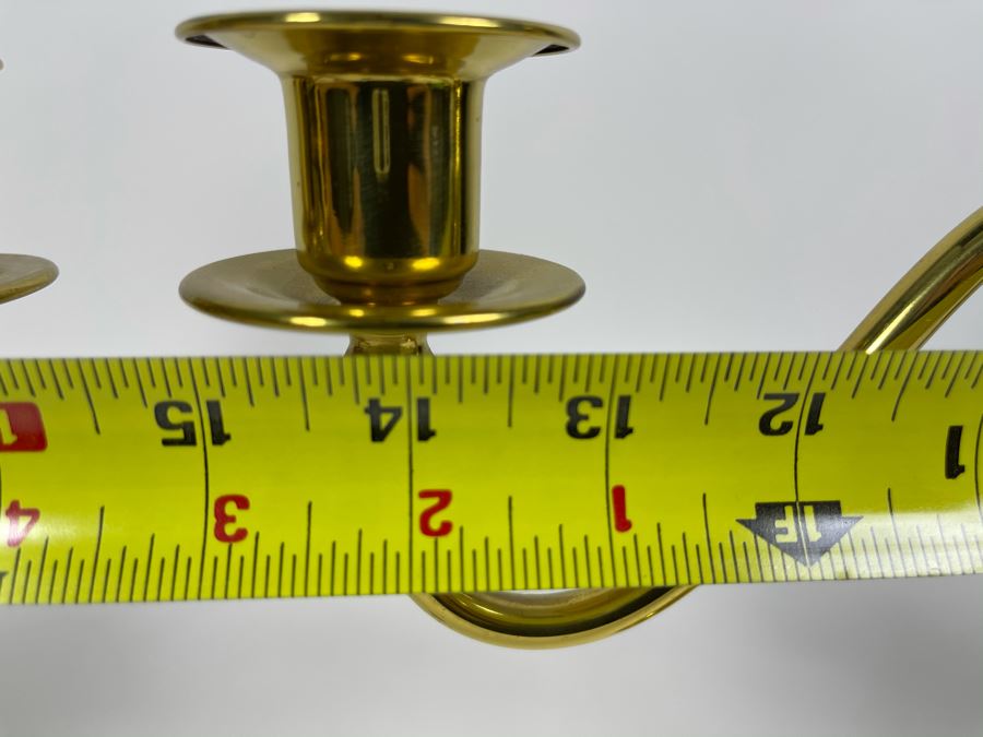 Pair Of Vintage Brass Candelabras 15W X 13H [Photo 5]