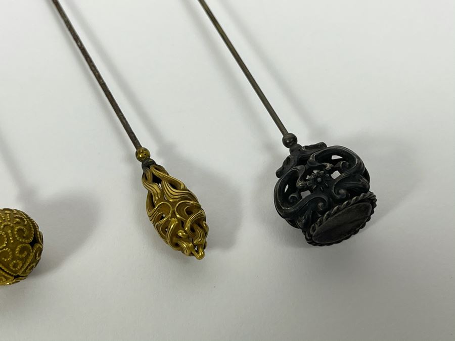 Collection Of Seven Antique Victorian Hat Pins Hatpins [Photo 7]