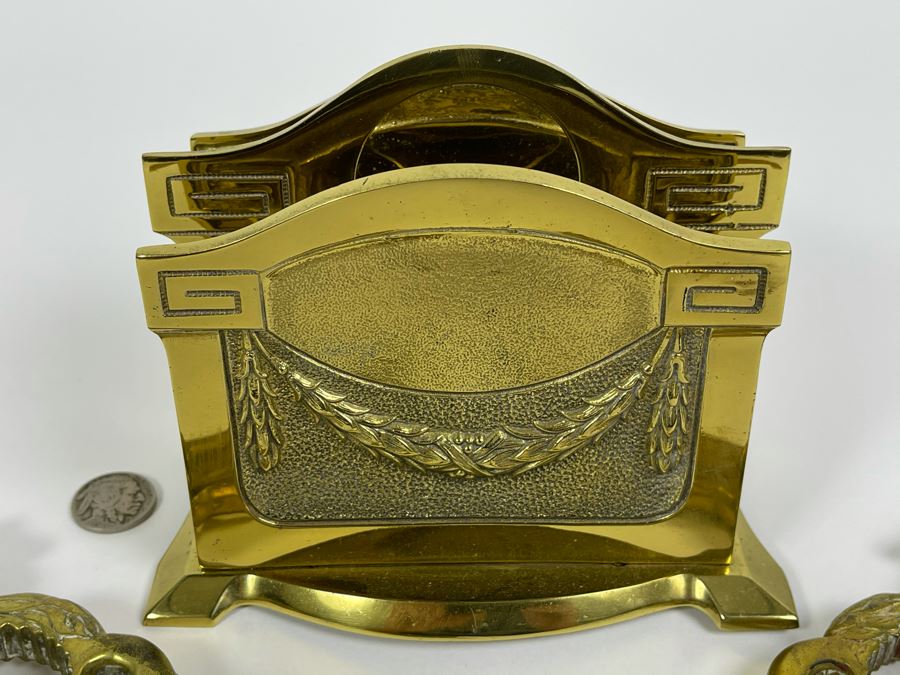 Vintage Bronze Brass Letter Holder And Pair Of Vintage Brass Nutcrackers [Photo 4]