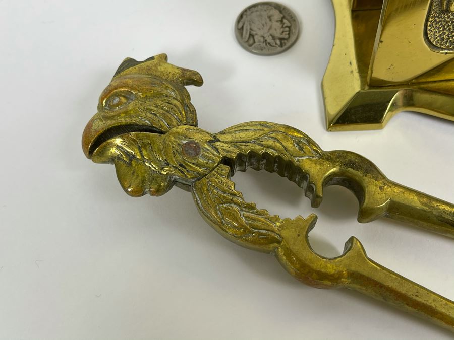 Vintage Bronze Brass Letter Holder And Pair Of Vintage Brass Nutcrackers [Photo 7]