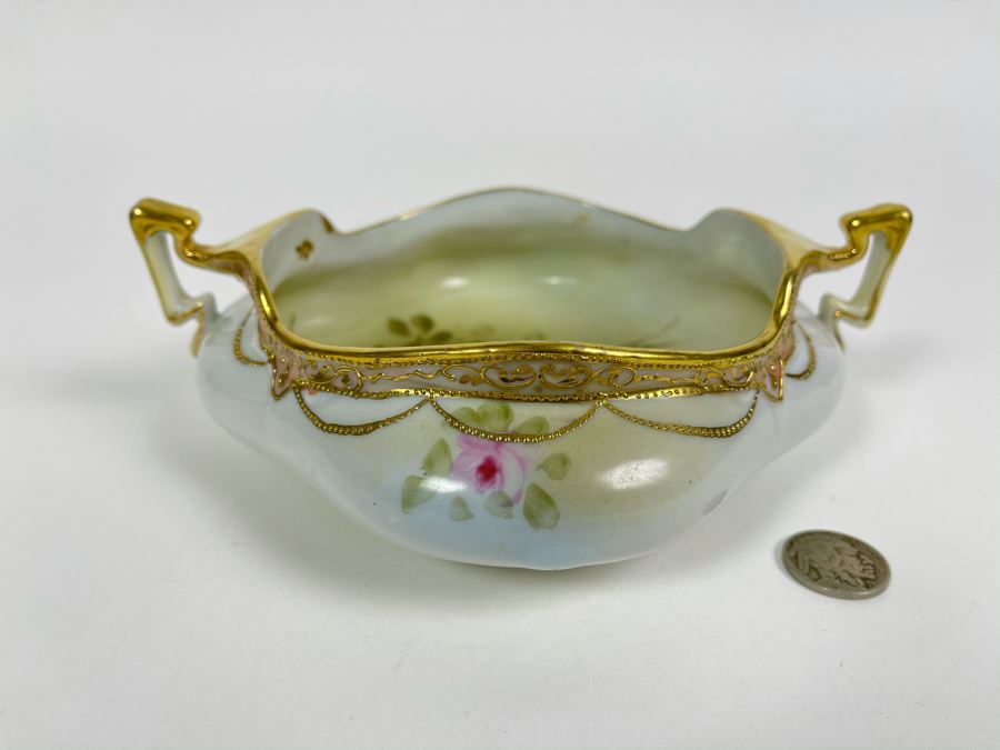 Vintage Hand Painted Nippon Japan Handled Cup 7.5W X 2.75H [Photo 2]