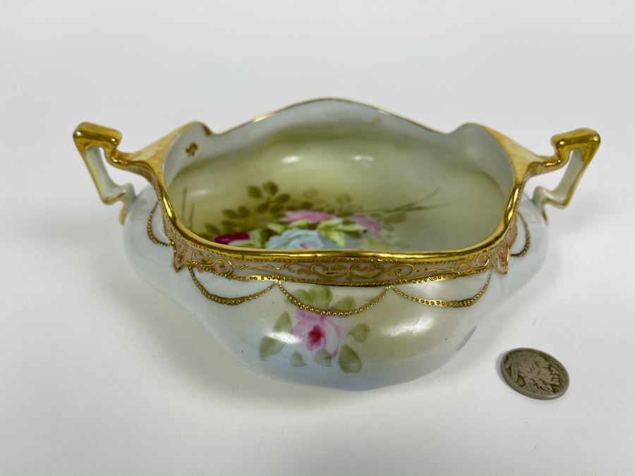 Vintage Hand Painted Nippon Japan Handled Cup 7.5W X 2.75H [Photo 3]