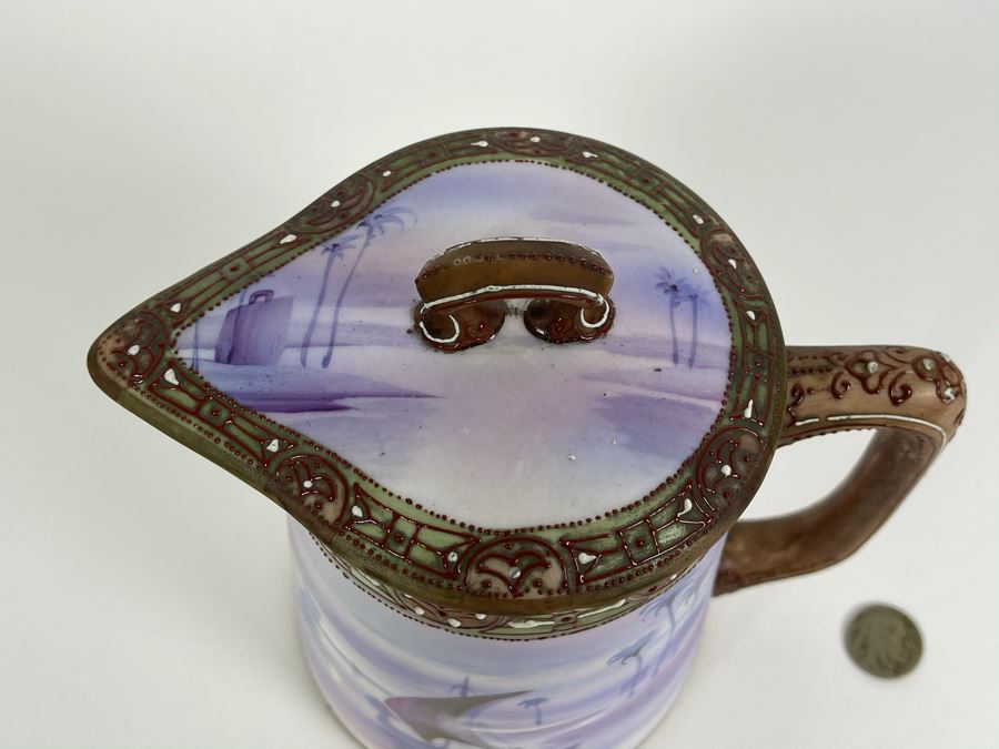 Vintage Hand Painted Nippon Japan Pot With Lid 7W X 7H [Photo 3]