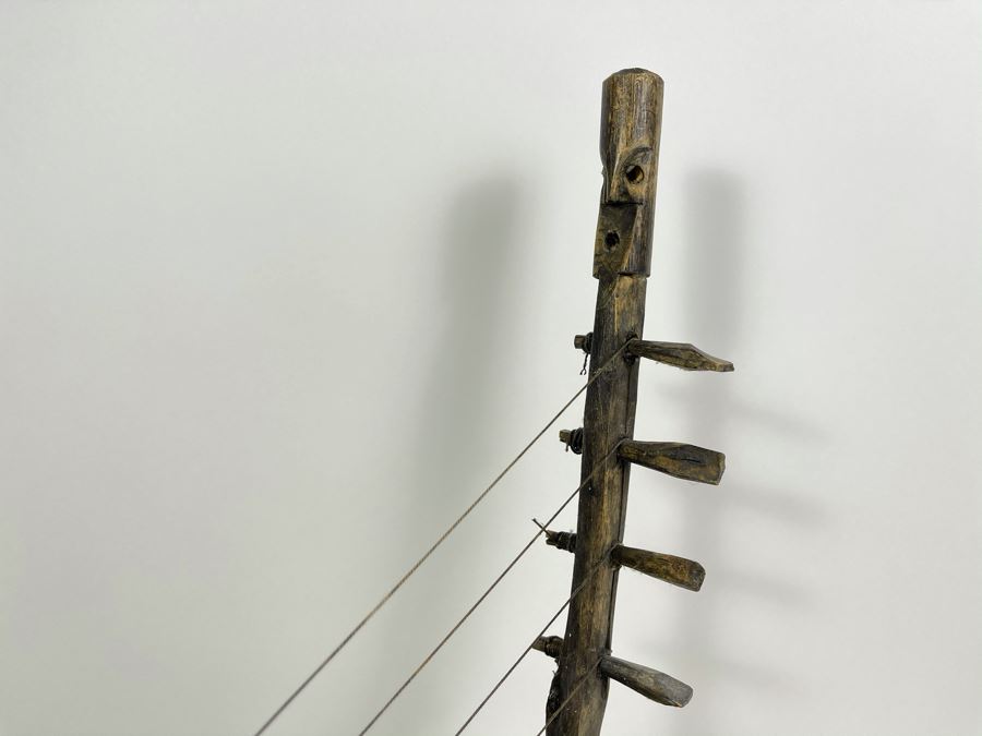 Vintage Ethnic Handmade Gourd Stringed Instrument 13 X 21 [Photo 5]