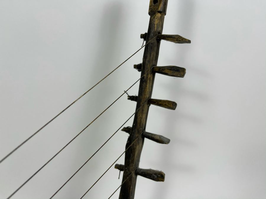 Vintage Ethnic Handmade Gourd Stringed Instrument 13 X 21 [Photo 3]