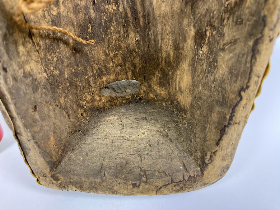 Vintage Handmade Carved Wooden Ethnic Mask With Horns 7W X 9.5H X 7D [Photo 9]