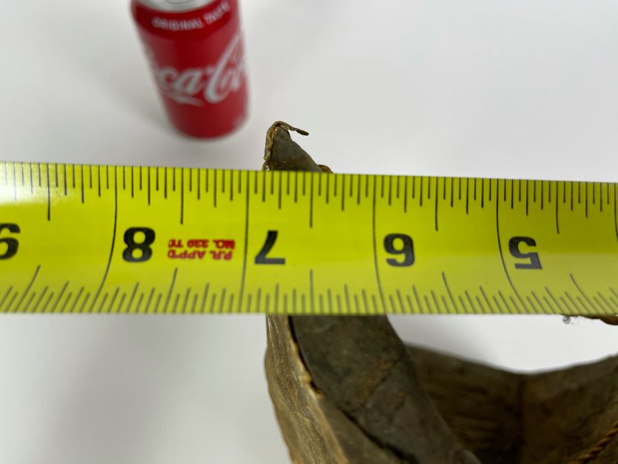 Vintage Handmade Carved Wooden Ethnic Mask With Horns 7W X 9.5H X 7D [Photo 15]