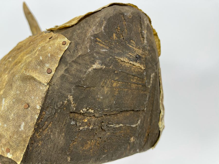 Vintage Handmade Carved Wooden Ethnic Mask With Horns 7W X 9.5H X 7D [Photo 13]