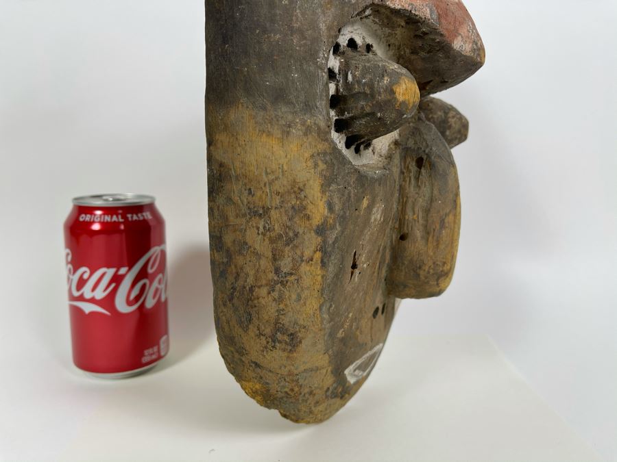 Vintage Kuba Africa Handmade Carved Wooden Ethnic Mask 8W X 13H X 4.5D [Photo 10]