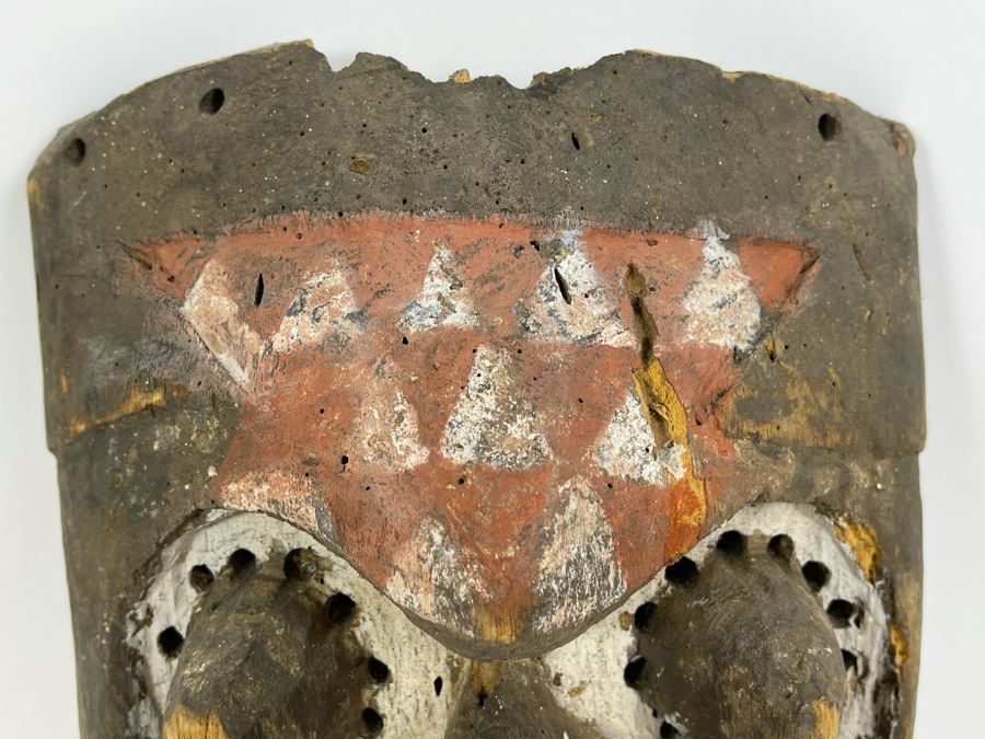 Vintage Kuba Africa Handmade Carved Wooden Ethnic Mask 8W X 13H X 4.5D [Photo 6]