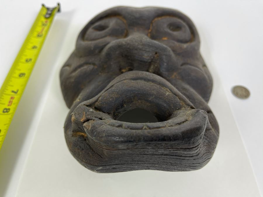 Antique Carved Wooden Ethnic Mask (Rare Wood) 7W X 9H X 4D [Photo 3]